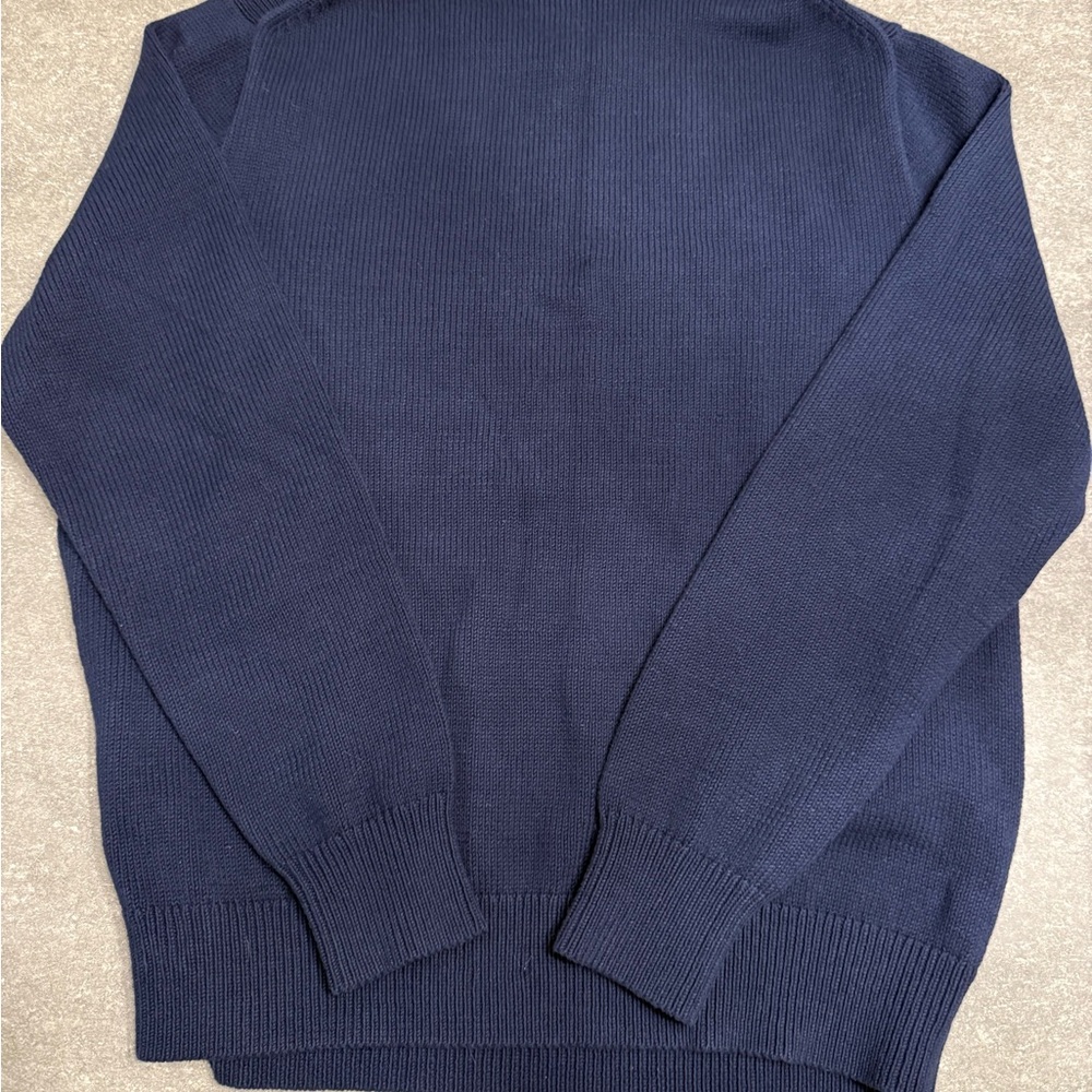 Like New - J. Crew Mercantile Men's Rollneck Navy 100% Cotton Sweater - Size L - Picture 3 of 3